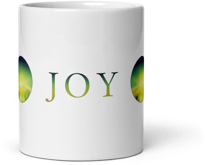 Affirmation Mug, shown with JOY