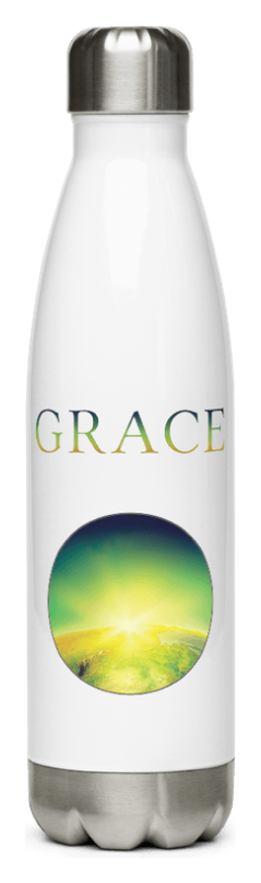 Affirmation Water Bottle, shown with GRACE